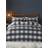 Fusion Charcoal Seersucker Gingham Rich Duvet Cover Grey, Black