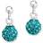 Grace 925 Sterling Silver Girls Children's Earrings with Crystal Glass - Turquoise