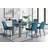 Monza High Gloss Blue/Black Dining Set 70x120cm 5pcs