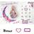 Shein 1pc Pink Floral & Moon Patterned Polyester Newborn Baby Swaddle Blanket For Month Photography