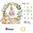 Shein 1pc Polyester Baby Milestone Blanket With Cute Animal Flower Wreath Design For Newborns Girls' Photography