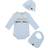 Gucci Baby's Logo Cotton Bodysuit Hat & Bib Set - Blue