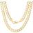Nuragold Curb Cuban Chain Necklace 7mm - Gold/Silver