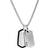 Fossil Chevron Dog Tag Necklace - Silver/Black