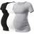 Shein Maternity 3pcs Solid Ruched Tee