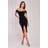 Goddiva Draped Shoulder Velvet Corset Midi Black