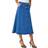 Roman Cotton Denim Panelled Midi Skirt in Denim