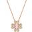 Swarovski Idyllia pendant, Clover, White, Rose gold-tone plated