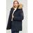 Superdry Everest Faux Hooded Parka Coat, Navy