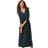 Roman Ditsy Print Pocket Midi Stretch Dress Black
