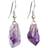 Kristallrummet Natural Lace Hook Earring - Silver/Amethyst