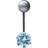 Jewelco London 9ct White Gold Blue CZ Solitaire Banana Belly Bar Piercing 10mm JBJ133 Silver One