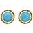 C. W. Sellors 18ct Yellow Gold Turquoise Round Twist Edge Stud Earrings