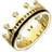C. W. Sellors 18ct Yellow Gold Whitby Jet Diamond Tiara Patterned Band Ring