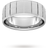 Goldsmiths D Shape Standard Vertical Lines Wedding Ring - White Gold