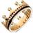 C. W. Sellors 18ct Rose Gold Whitby Jet Diamond Tiara Patterned Band Ring