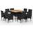 vidaXL 3058342 Matgrupp, 1 Bord inkl. 8 Stolar