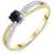 C. W. Sellors 18ct Yellow Gold Blue John 0.16ct Diamond Split Shoulder Ring