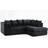 Furniture 786 Porto Jumbo Cord Black Sofa 212cm 3 Seater