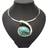 Kdlun Big Oval Resin Pendant - Silver/Green