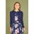 Yumi Navy Diamante Button Cropped Cardigan