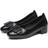 Summer Leather Low Heels - Black