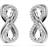 Swarovski Hyperbola stud earrings, Infinity, White, Rhodium plated