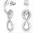 Swarovski Hyperbola drop earrings, Infinity, White, Rhodium plated