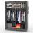 Intirilife Canvas Folding Ash Gray Wardrobe 108x170cm