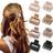 Shein 8pcs Matte Black, Brown And Khaki Medium-sized Hair Claw Clips 2''square & 1.6'' Double-row Teeth For Thin/medium-thin Hair, Anti-slip Grip Clamp Fo