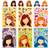 Shein 1pack 6 Blue Princess Face Swap Stickers, Cartoon Parent-child Interactive Puzzle Handwriting Diy Jigsaw Sticker