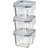 IKEA 365+ lock, fyrkantigt/glas Matlåda 18cl 3st