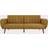 Novogratz Brittany Futon Mustard Linen Sofa 81.5" 3 Seater
