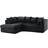 B&Q New Luxor Corner Black Sofa 212cm 3 Seater