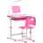 Homcom Kids Study Table & Chair Set with Lamp