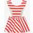 Wauw Capow Girl's Striped Candy Cane Dress - Red & White