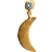 Stine A Big Dot Bella Moon Earring - Gold/Blue