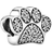 Pandora Sparkling Paw Print Charm - Silver/Transparent