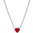 Pandora Sparkling Heart Shaped Halo Necklace - Silver/Red/Transparent