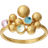 ByBiehl Pebbles Colours Ring - Gold/Multicolour