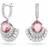 Swarovski Idyllia drop earrings, Shell, Pink, Rhodium plated