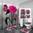 Shein 1pc/4pc Water Drop Pink Roses And Butterflies Polyester Waterproof And Insulated Home Decoration Bathroom Shower Curtain With 12 Hooks Anti-S