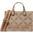 Michael Kors Gigi Small Empire Logo Jacquard Messenger Bag - Natural/Luggage