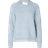 Selected Femme Tröja slfLulu LS Knit O-neck Blå