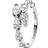 Pandora Sparkling Overlapping Band Ring - Silver/Transparent