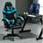 MCC BLUE Swivel Gaming Chair Faux Leather Desk Tilt Chair A Blue