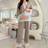 Shein Maternity Lace Splicing Long Sleeve Pajama Set