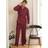 British Boxers 'Cahors' Herringbone Brushed Cotton Pyjama Set Burgundy