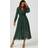 FS Collection Gold Stripe Foil V-Neckline Long Sleeve Maxi Dress In Green
