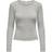 Only Carlotta Long Sleeve Round Neck Top - Grey
